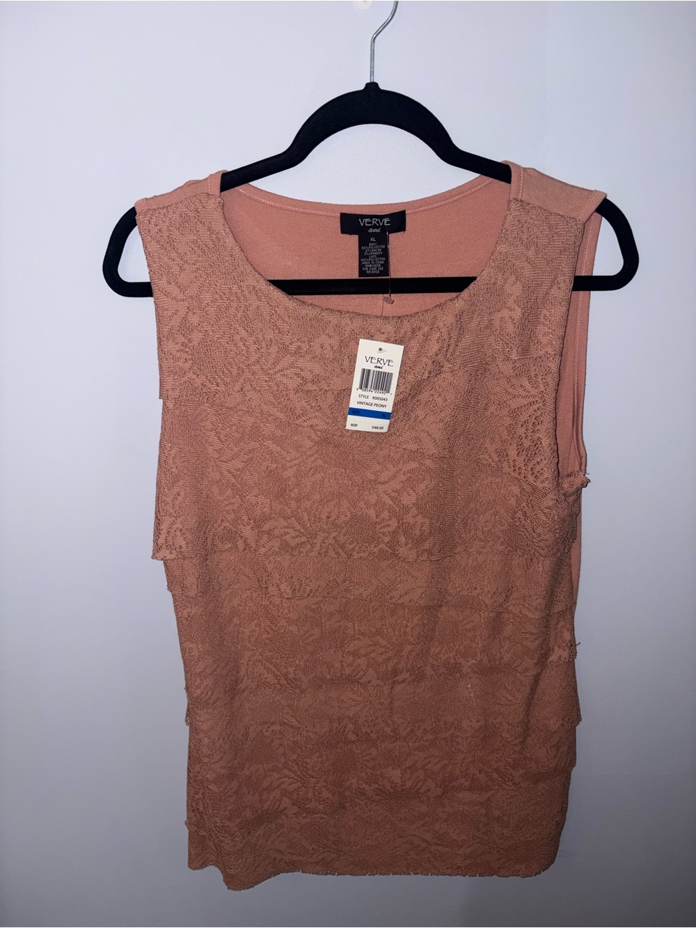 NWT Verve Ami Lace Overlay Sleeveless Cami — Rose Taupe